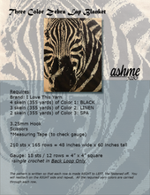 Load image into Gallery viewer, Three Color Zebra Graphgan Lap Blanket - PDF Download Pattern Only