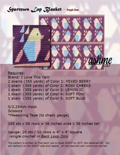 Load image into Gallery viewer, Sparrows Lap Blanket - PDF Download Pattern Only