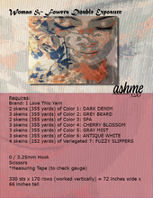 Cargar imagen en el visor de la galería, Woman & Flowers Double Exposure Wall Hanging / Bed Cover - PDF Download Pattern Only