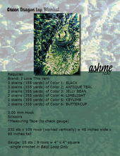 Load image into Gallery viewer, Green Dragon Lap Blanket - PDF Download Pattern Only