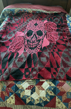 Load image into Gallery viewer, Skull with Roses Lap Blanket - PDF Download Pattern Only