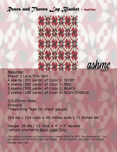 Load image into Gallery viewer, Roses & Thorns Blanket (2 Options: Twin or Lap Blanket) - PDF Download Pattern Only