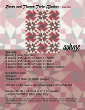 Load image into Gallery viewer, Roses & Thorns Blanket (2 Options: Twin or Lap Blanket) - PDF Download Pattern Only