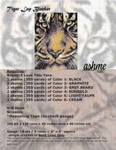 Load image into Gallery viewer, Tiger Graphgan Lap Blanket - PDF Download Pattern Only