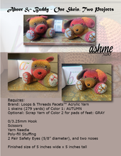 Cargar imagen en el visor de la galería, Stuffed Animals Bear &amp; Dog Pair Amigurumi - PDF Download Pattern Only
