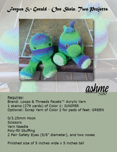 Load image into Gallery viewer, Stuffed Animals Frog &amp; Iguana Pair Amigurumi - PDF Download Pattern Only
