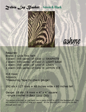 Load image into Gallery viewer, 2 Lap Blanket Patterns - Zebra (3-color &amp; 4-color patterns) PDF Download Pattern Only
