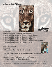 Charger l&#39;image dans la galerie, Lion Graphgan Lap Blanket - PDF Download Pattern Only
