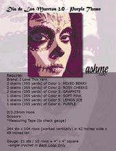 Load image into Gallery viewer, Dia de Los Muertos 2.0 Purple Accents - PDF Download Pattern Only
