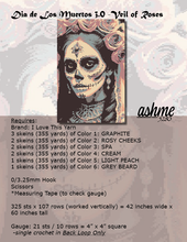 Load image into Gallery viewer, Dia de Los Muertos 3.0 Veil of Roses - PDF Download Pattern Only
