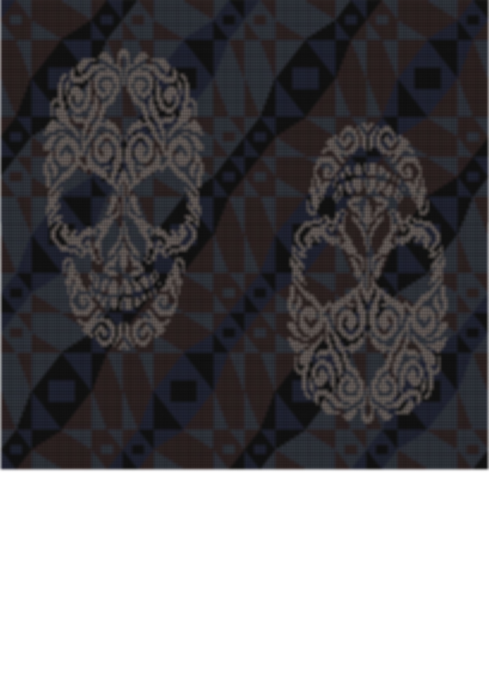 Blue & Black Skulls Lap Blanket - PDF Download Pattern Only