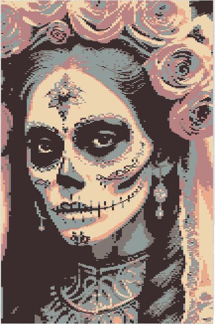 Dia de Los Muertos 3.0 Veil of Roses - PDF Download Pattern Only