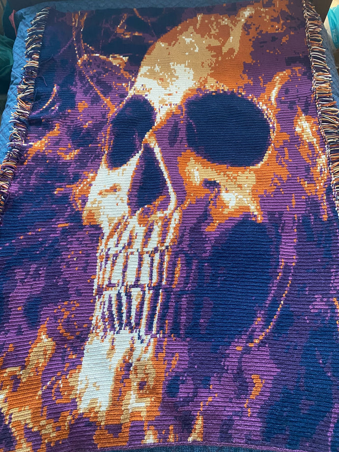 Skull & Fire Lap Blanket - PDF Download Pattern Only