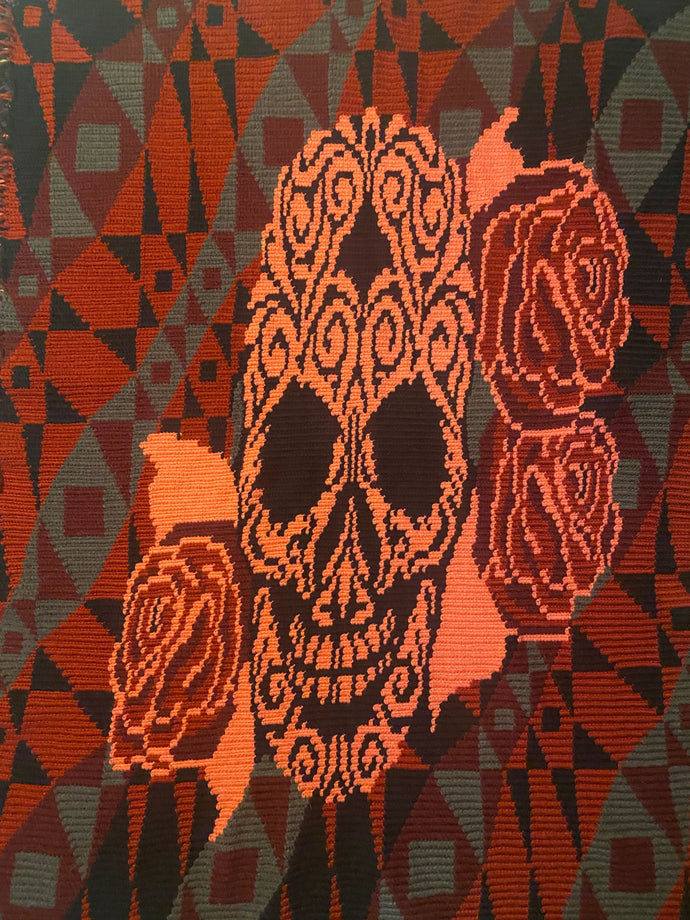 Skull with Roses Lap Blanket - PDF Download Pattern Only