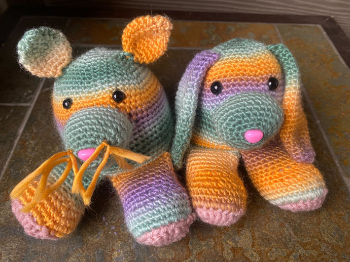 Stuffed Animals Cat & Rabbit Pair Amigurumi - PDF Download Pattern Only