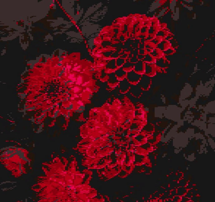 Red & Black Flowers Lap Blanket - PDF Download Pattern Only