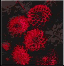 Load image into Gallery viewer, Red &amp; Black Flowers Lap Blanket - PDF Download Pattern Only
