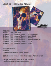 Load image into Gallery viewer, Skull &amp; Fire Lap Blanket - PDF Download Pattern Only
