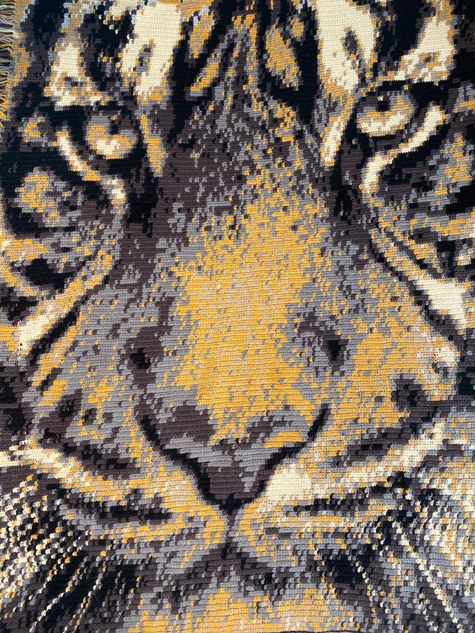 Tiger Graphgan Lap Blanket - Modèle de téléchargement PDF uniquement